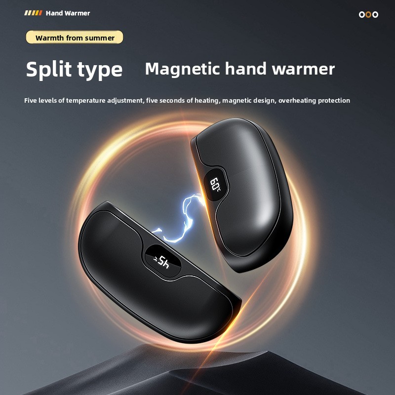 Hand Warmer Electric - Chauffe-mains magnétique, chargement USB, chauffe-mains amovible,