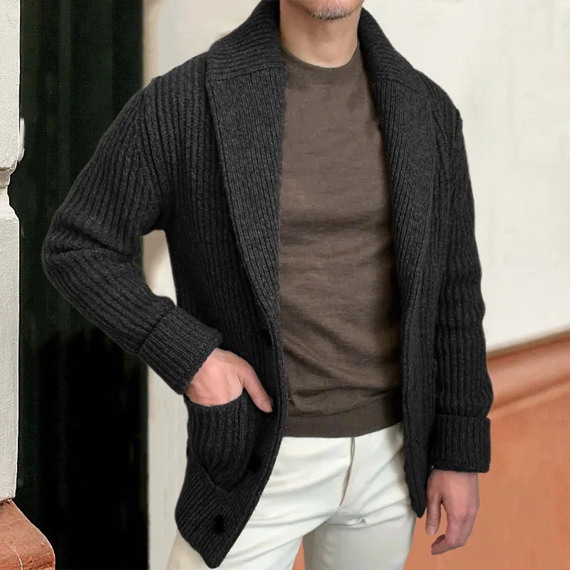 Down Jacket Packable - Chandails pour hommes Cardigan revers manches