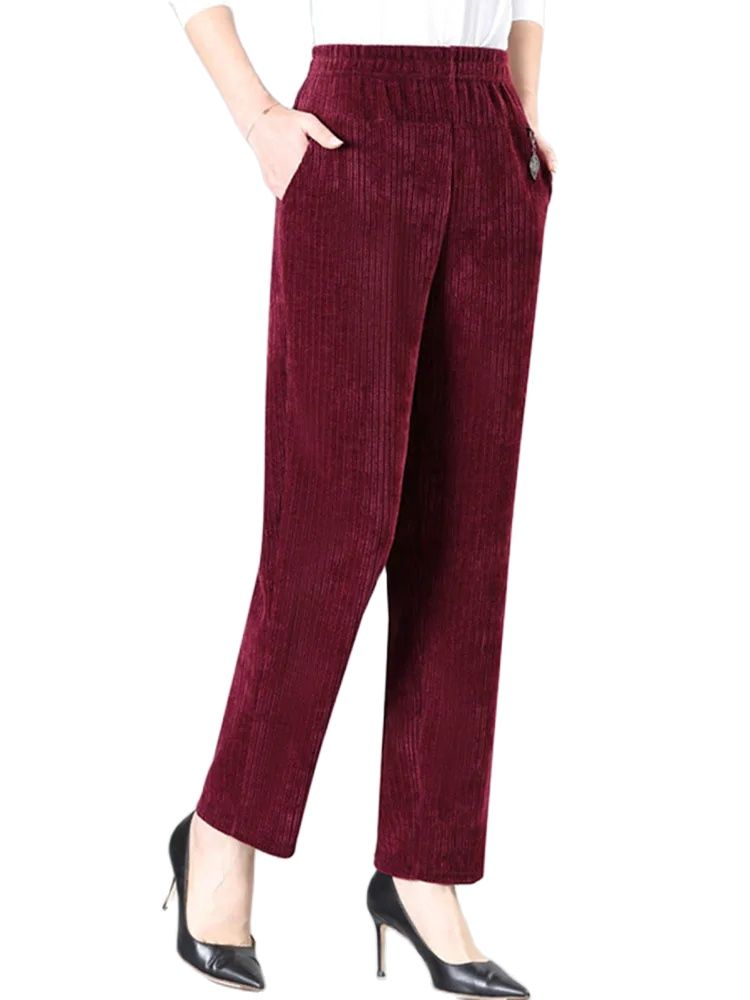 Corduroy Pant Warm - Surdimensionné XL-8XL pantalon en velours côtelé