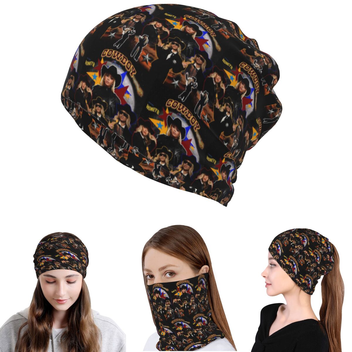 Knit Beanie Hat Warm - Cowboy Carter Beyonce, nouveau album, bandana,