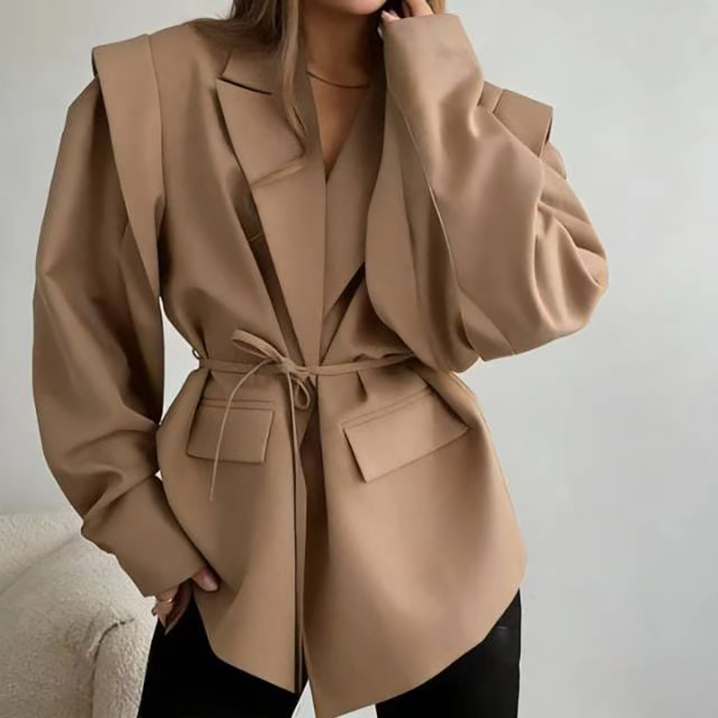 Down Jacket Packable - Blazer Oversize Femme Décontracté Uni Col