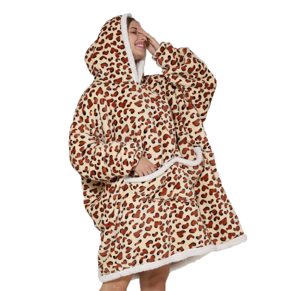 Couverture à capuche imprimée  - Sherpa Hoodie Fleece avis et prix