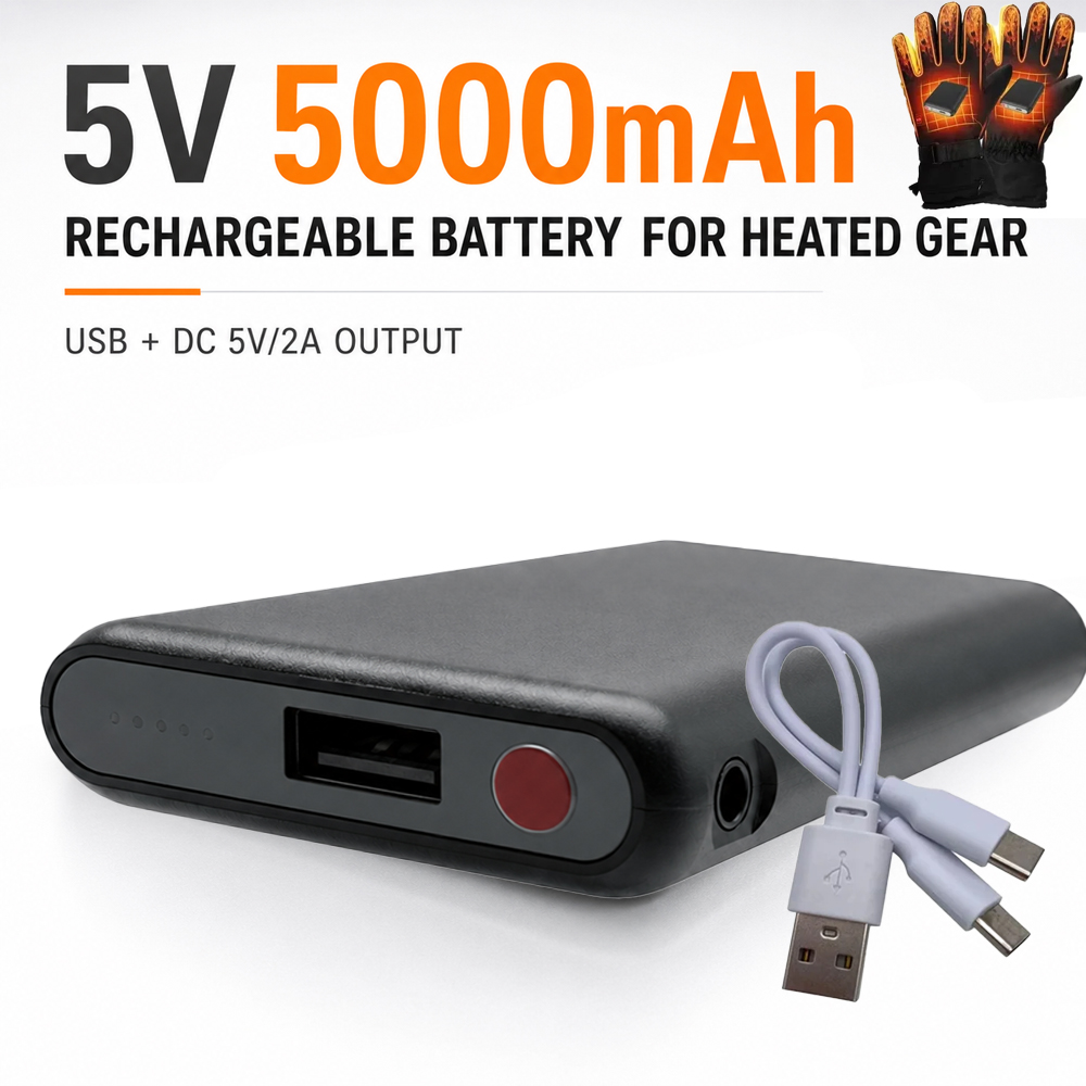 Gants chauffants 5V 5000mAh, b - Heated Vest Battery avis et prix