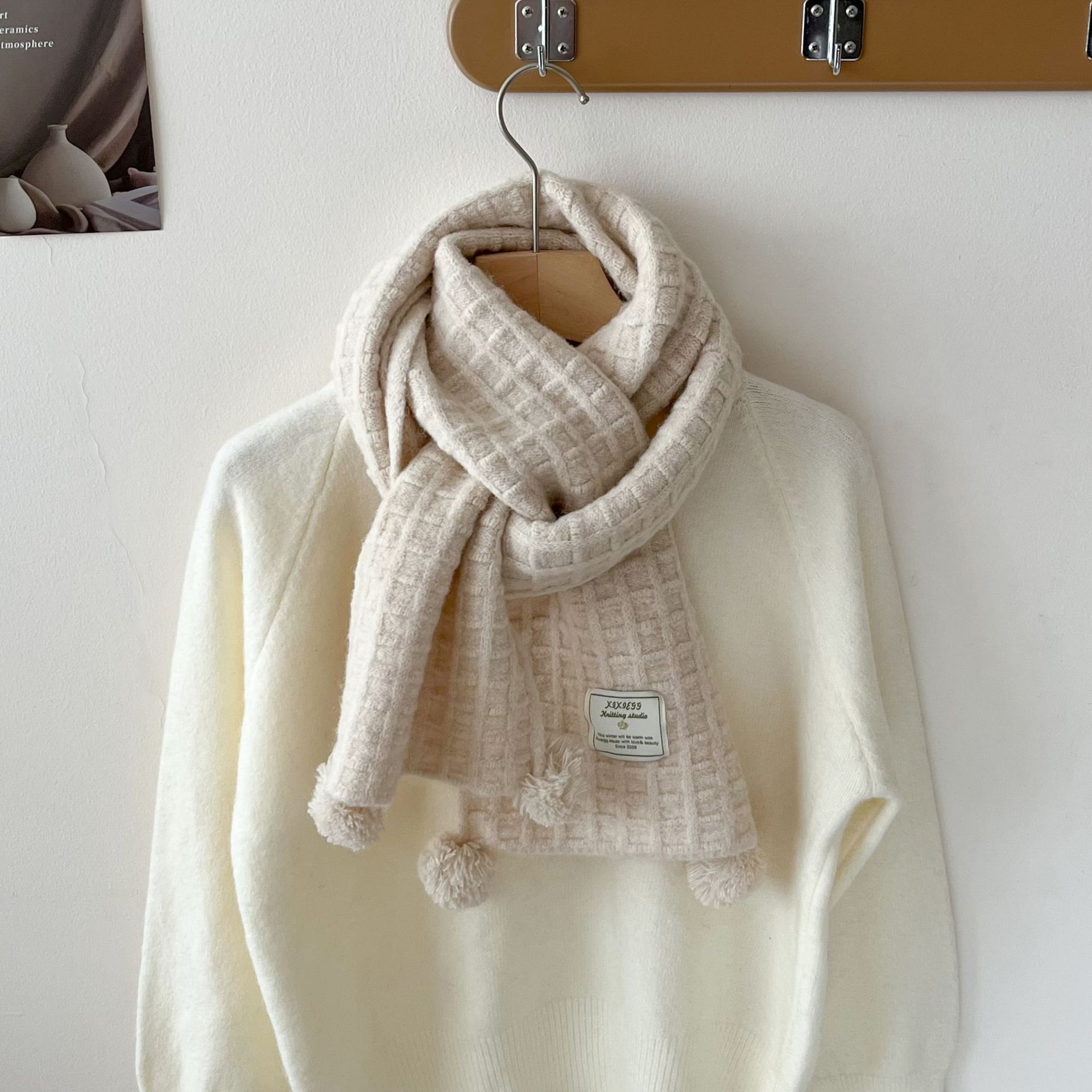 Écharpe en laine tricotée gauf - Wool Scarf Men avis et prix